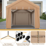 10 x 20 Feet Portable Garage Tent Carport with Galvanized Steel Frame-with Sidewall