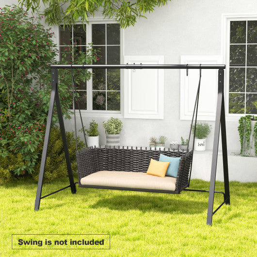 Patio Metal Swing Stand with A-Shaped Structure-Black