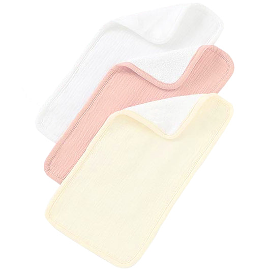 Baby Infant 100% Organic Muslin Cotton Burp & Wash Cloth 3 Pack