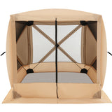 6.7 x 6.7 Feet Pop Up Gazebo with Netting and Carry Bag-Coffee