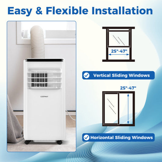 8000/10000 BTU Portable Air Conditioner with Remote Control Cools up to 250/350 Sq.Ft-10000 BTU