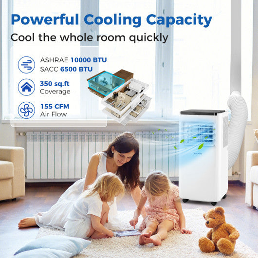 8000/10000 BTU Portable Air Conditioner with Remote Control Cools up to 250/350 Sq.Ft-10000 BTU