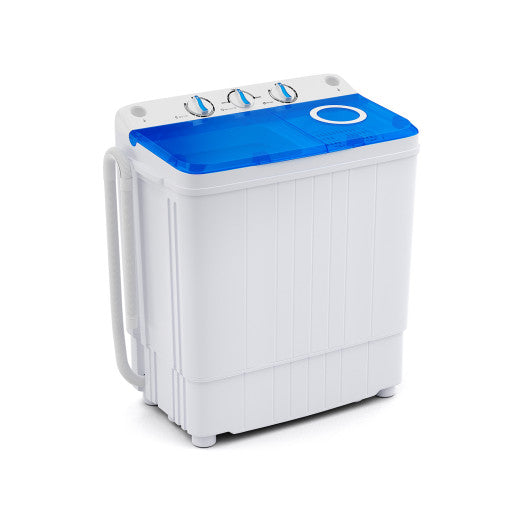 17.6 lbs Portable Washing Machine with Drain Pump-Blue