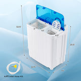 17.6 lbs Portable Washing Machine with Drain Pump-Blue