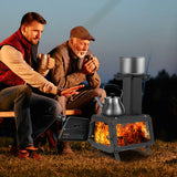 Portable Wood Camping Burning Stove Heater with 2 Cooking Positions