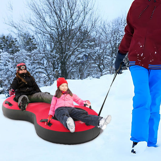 80" 2-Person Inflatable Snow Sled for Kids and Adults-Red