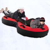 80" 2-Person Inflatable Snow Sled for Kids and Adults-Red