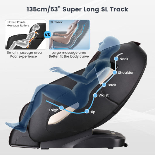 Relaxation 02 - Full Body Zero Gravity Shiatsu Massage Chair with SL Track Heat-Coffee