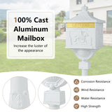 Retro Cast Aluminum Mailbox Security Postal Letter Box with Baffle Door-White