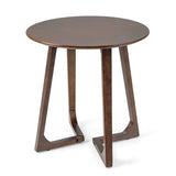 24 Inch Round End Table with Adjustable Foot Pads-Brown