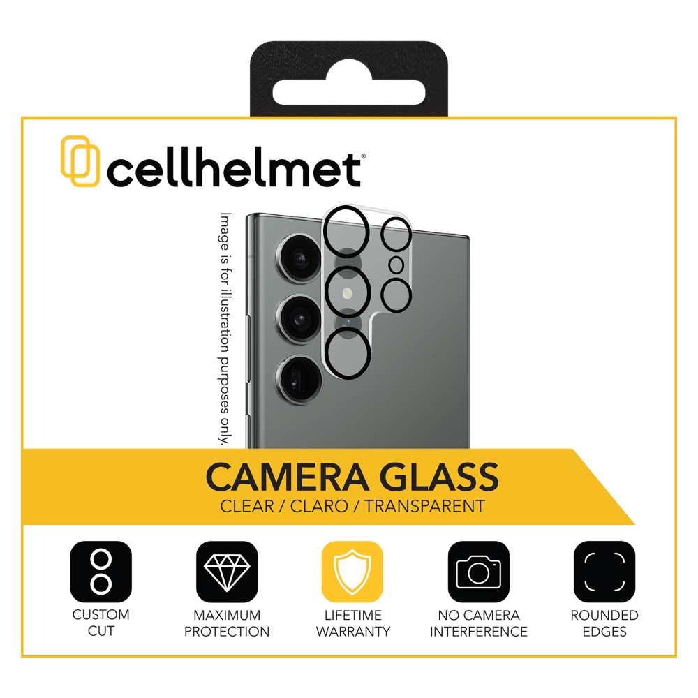 Cellhelmet Tempered Glass Camera Screen Protector for Samsung Galaxy S24 Ultra (One Piece) Clear by Cellhelmet