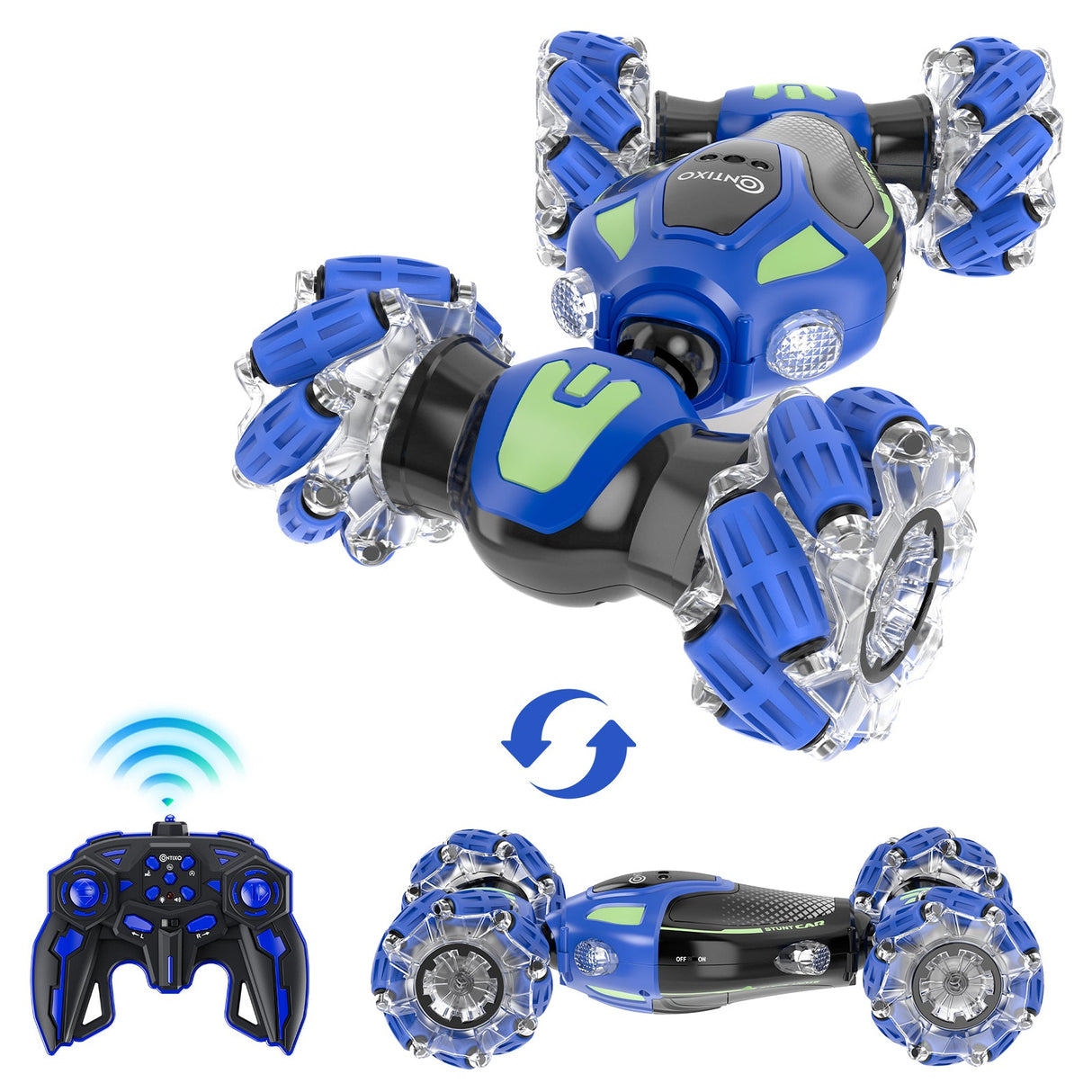 Contixo SC10 Cobra Speed Crawler RC Stunt Car - 4WD with Remote & Gesture Control, Blue by Contixo