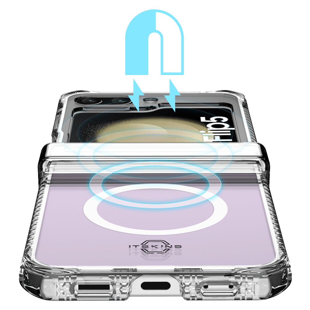 ITSkins Hybrid_R Clear Hinge MagSafe Case for Samsung Galaxy Z Flip5 by ITSkins