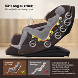 SL Track 3D Full Body Massage Chair Zero Gravity Electric Shiatsu Massage Recliner with Airbags-Brown