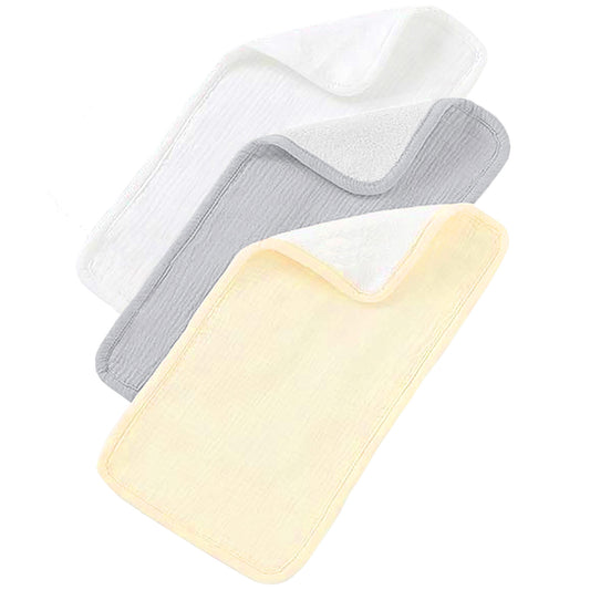 Baby Infant 100% Organic Muslin Cotton Burp & Wash Cloth 3 Pack