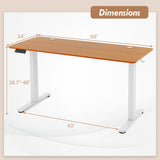 55 x 24 Inches Sit Stand Home Office Desk with 3 Memory Height Settings-Natural