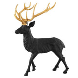 Standing Reindeer Statue Aluminum Deer Sculpture for Indoors Christmas Decor-Black