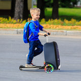 Hardshell Ride-on Suitcase Scooter with LED Flashing Wheels-Navy