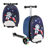 Hardshell Ride-on Suitcase Scooter with LED Flashing Wheels-Navy