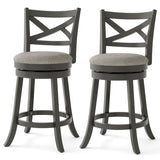 27/31 Inch Swivel Bar Stools Set of 2 with Hollow Back and Soft-padded Seat-27 Inch