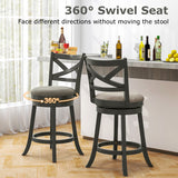 27/31 Inch Swivel Bar Stools Set of 2 with Hollow Back and Soft-padded Seat-27 Inch