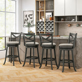 27/31 Inch Swivel Bar Stools Set of 2 with Hollow Back and Soft-padded Seat-31 inches