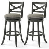 27/31 Inch Swivel Bar Stools Set of 2 with Hollow Back and Soft-padded Seat-31 inches