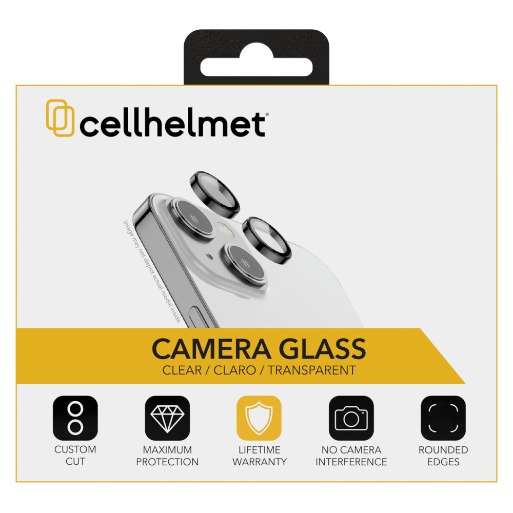 Cellhelmet Tempered Glass Camera Screen Protector for Apple iPhone 15 / iPhone 15 Plus by Cellhelmet