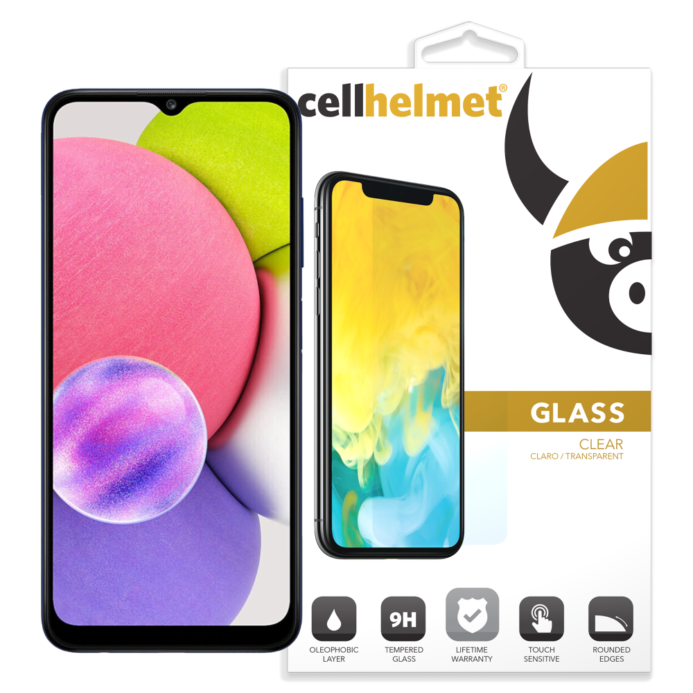 Cellhelmet Tempered Glass Screen Protector for Samsung Galaxy A03s by Cellhelmet