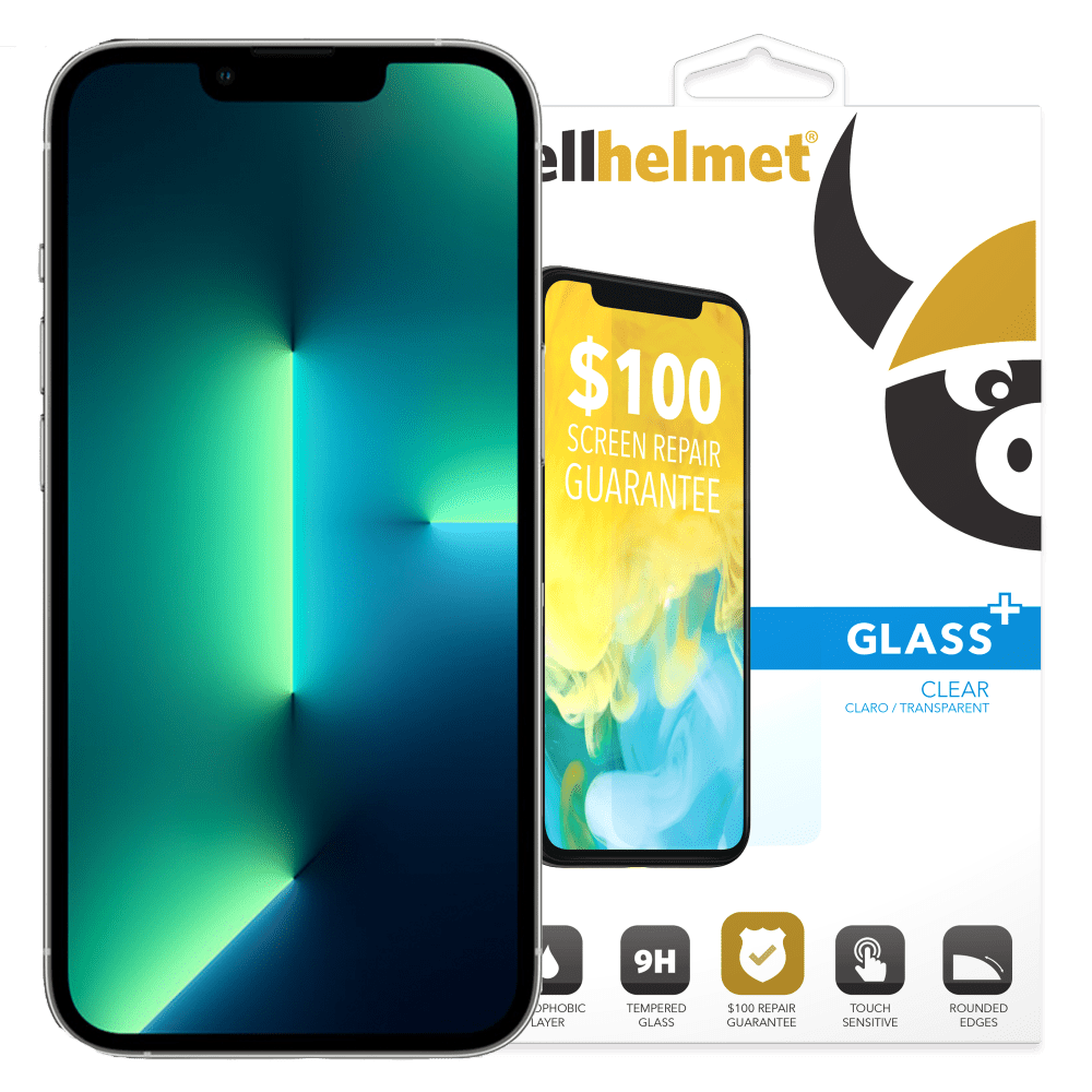 Cellhelmet Tempered Glass Plus $100 Guarantee Screen Protector for Apple iPhone 14 / 13 / 13 Pro by Cellhelmet