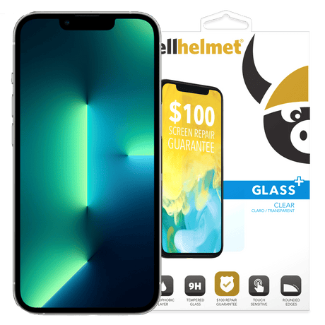 Cellhelmet Tempered Glass Plus $100 Guarantee Screen Protector for Apple iPhone 14 / 13 / 13 Pro by Cellhelmet