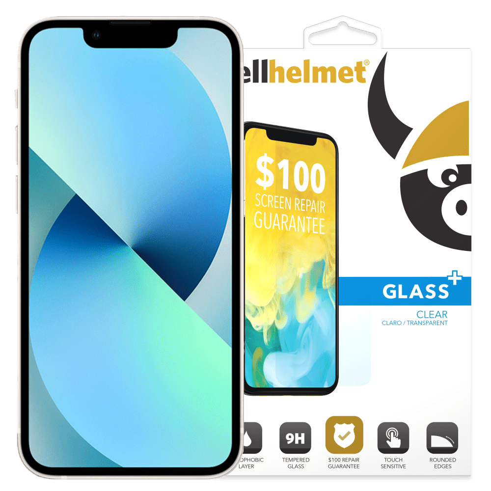 Cellhelmet Tempered Glass Plus $100 Guarantee Screen Protector for Apple iPhone 14 / 13 / 13 Pro by Cellhelmet