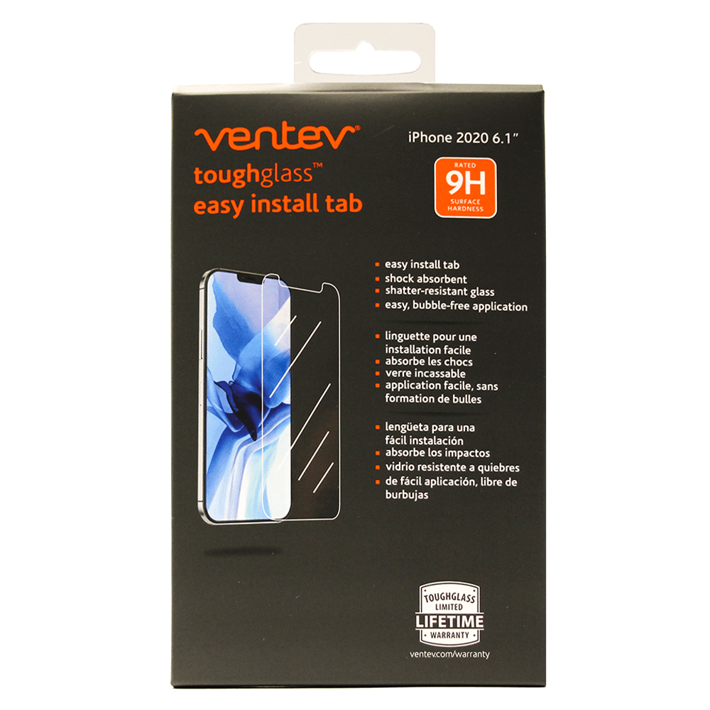 Ventev toughglass easy install tab Tempered Glass Screen Protector for iPhone 12 / 12 Pro by Ventev