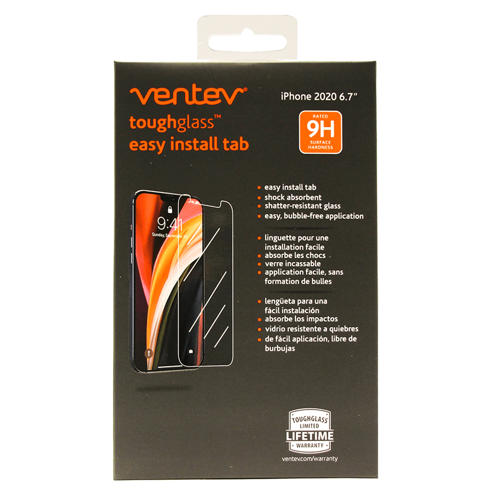 Ventev toughglass easy install tab Tempered Glass Screen Protector for Apple iPhone 12 Pro Max by Ventev