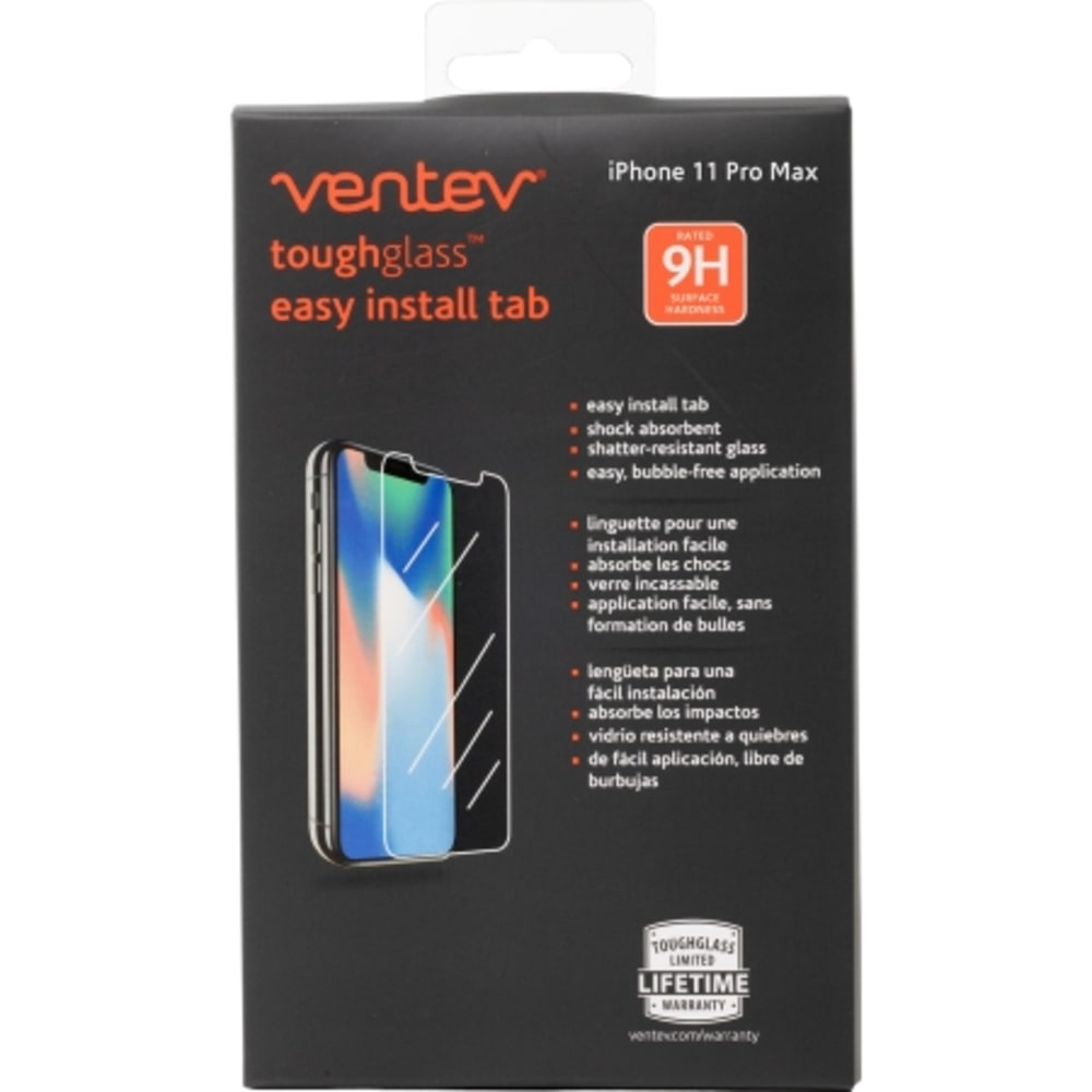 Ventev toughglass easy install tab Tempered Glass Screen Protector for Apple iPhone 11 Pro Max / Xs Max by Ventev