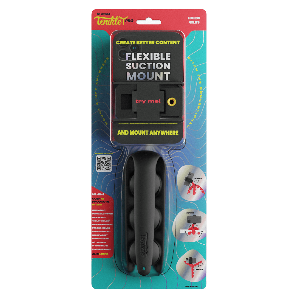 Tenikle PRO Bendable Suction Cup Tripod Mount by Tenikle