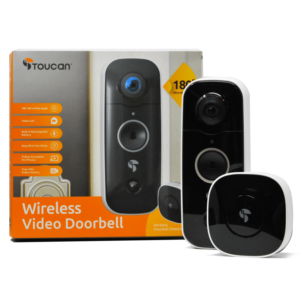 Toucan Wireless Video Doorbell with Extra Large Rechargable Battery by Toucan