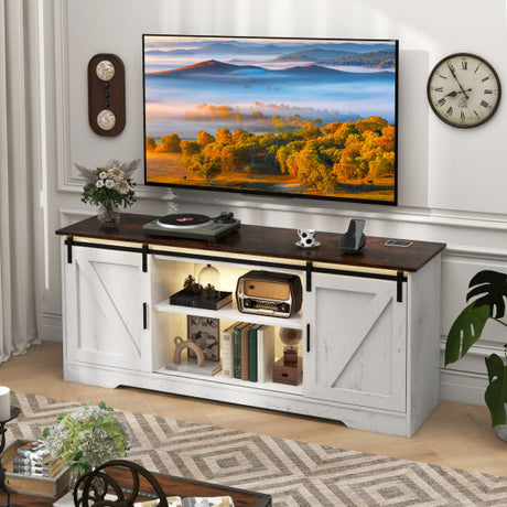 TV Stand for 65" TVs Media Console Table for Living Room-White