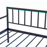 Twin Daybed with Charging Station and LED Lights-Black