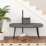 47" Upholstered Entryway Bench with Heavy-duty Metal Frame-Gray