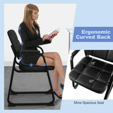 Upholstered Waiting Room Chair with Armrest and Ergonomic Backrest-Black