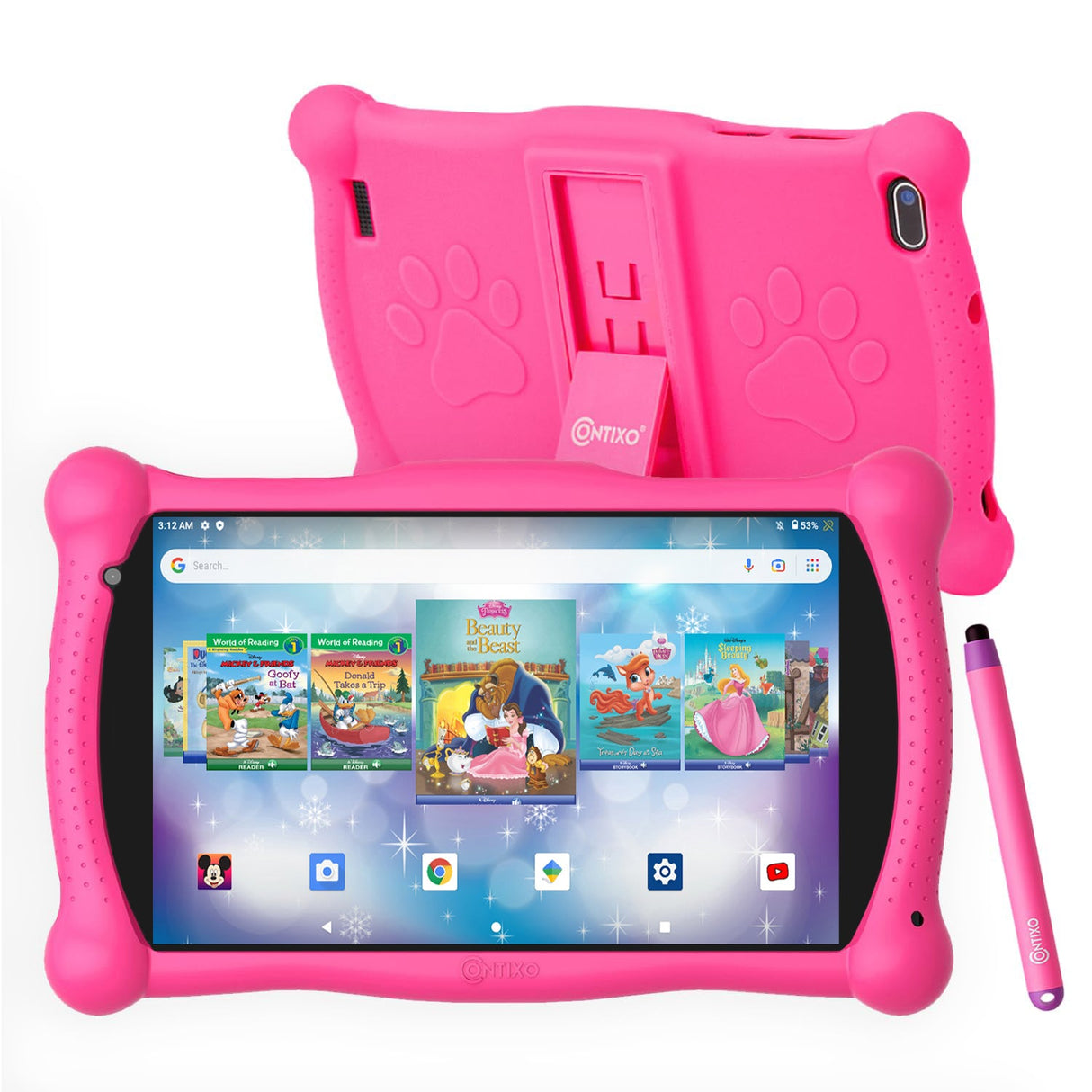 Contixo V10 Kids HD & Bluetooth 7" Tablet - 50 Disney eBooks, Kickstand & Stylus Included by Contixo