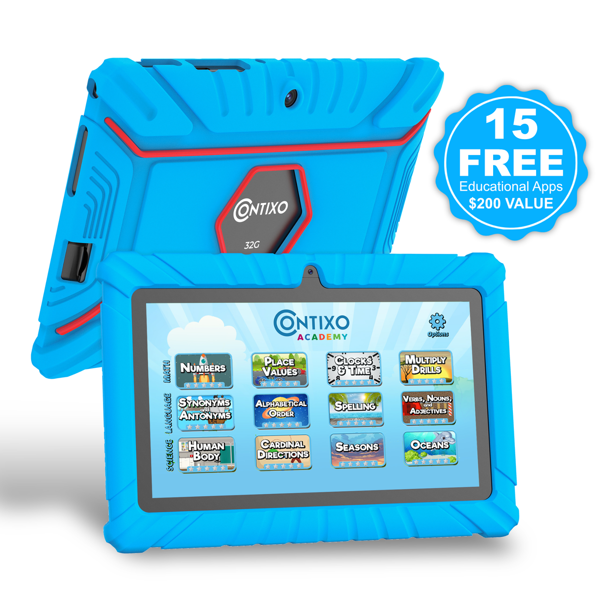 Contixo 7" Kids Tablet, 2024 Model, STEM Learning, Educational Tablet for Ages 3-12, Contixo Academy, Android 11 by Contixo