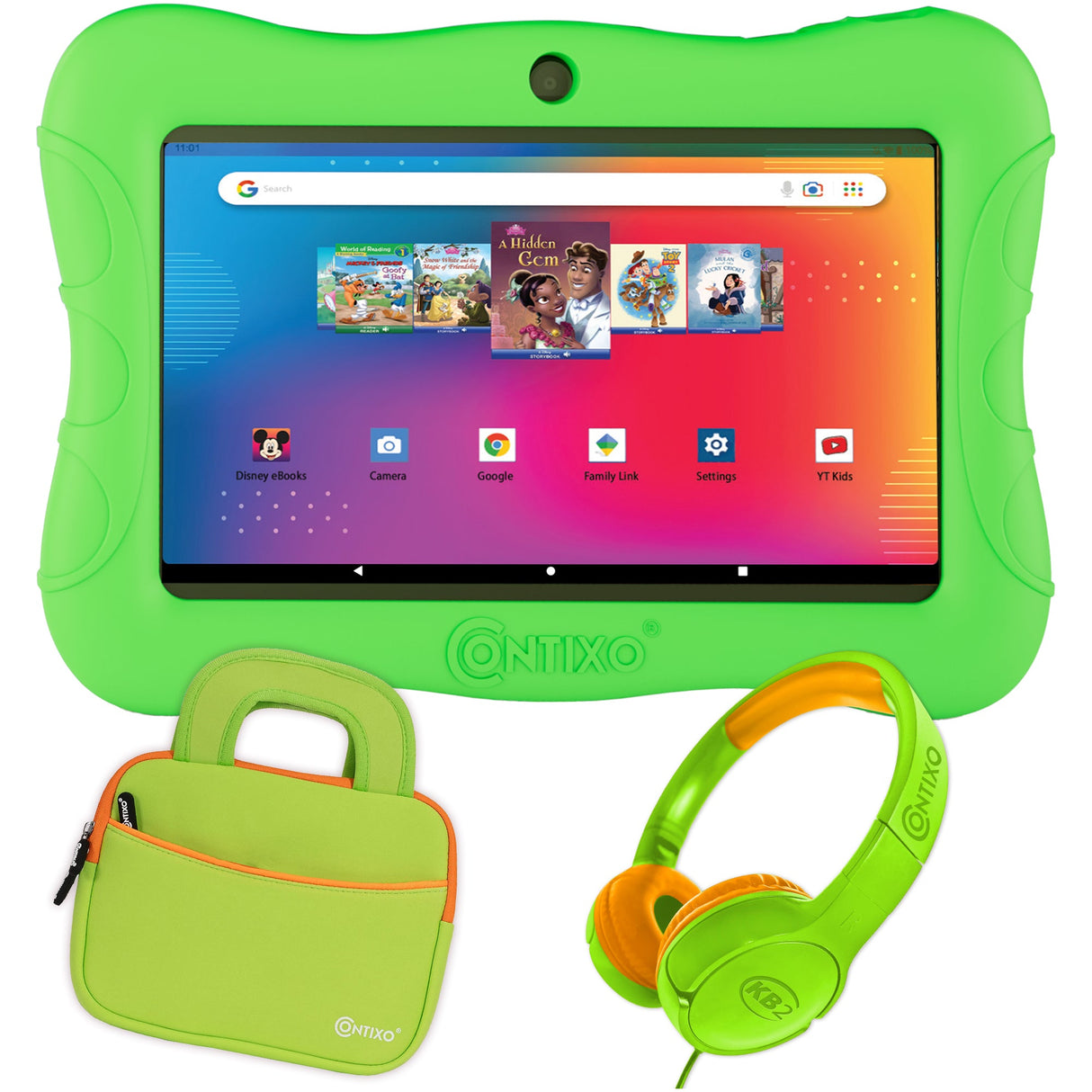 Contixo V9-2 7" Kids Tablet, Headphones, & Tablet Bag Bundle by Contixo