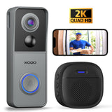 Xodo VD2 Smart Wifi Wireless Video Doorbell with 2K QHD Camera and Chime by Contixo