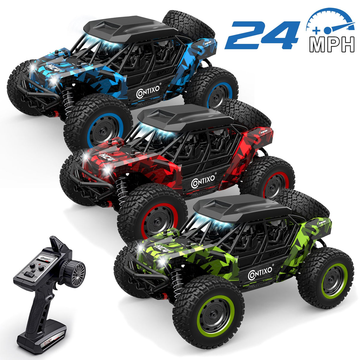 Contixo HC4 Dominator RC Remote Control Offroad 4WD UTV - 1:16 Scale by Contixo