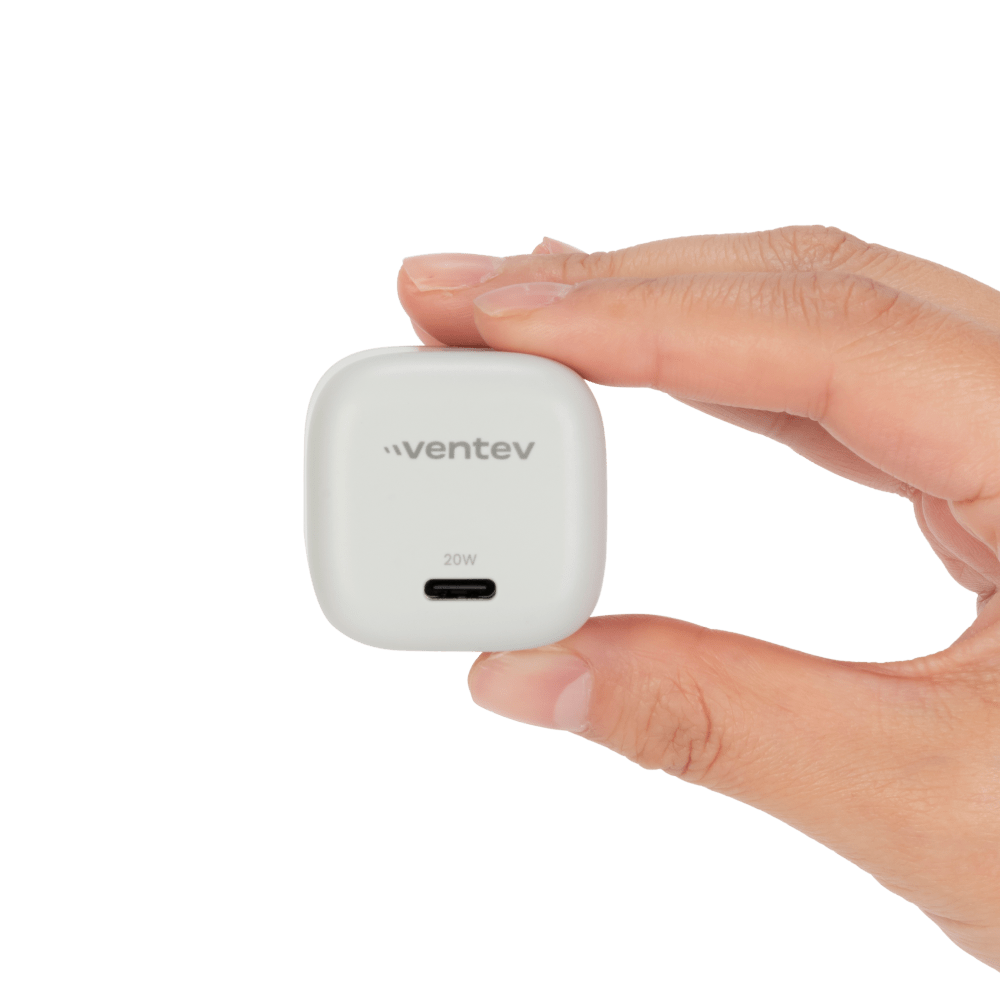 Ventev 20W PD USB C Mini Wall Charger and USB C to Apple Lightning Cable 3.3ft by Ventev