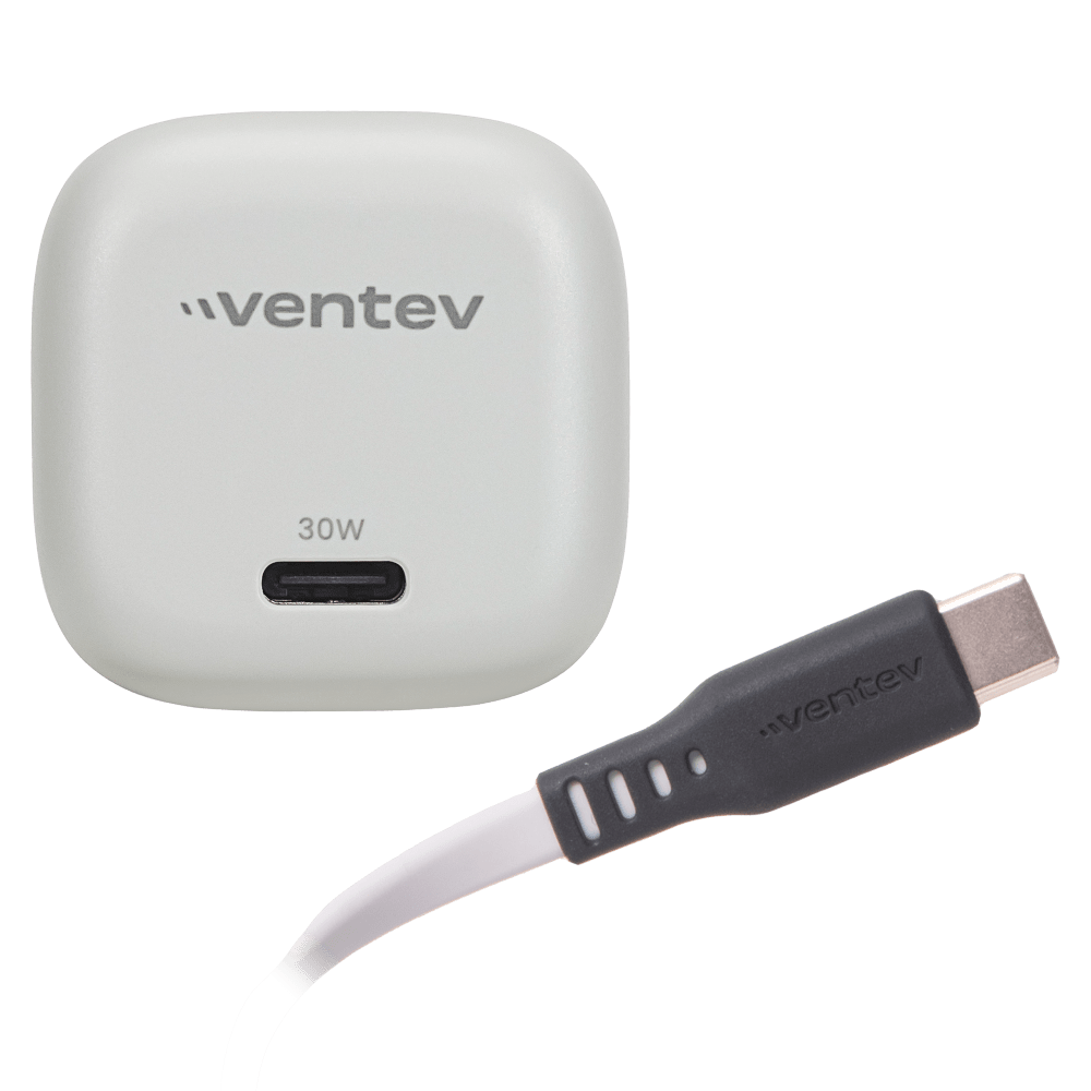 Ventev 30W PD PPS Mini USB C Wall Charger and USB C to USB C Cable 3.3ft by Ventev