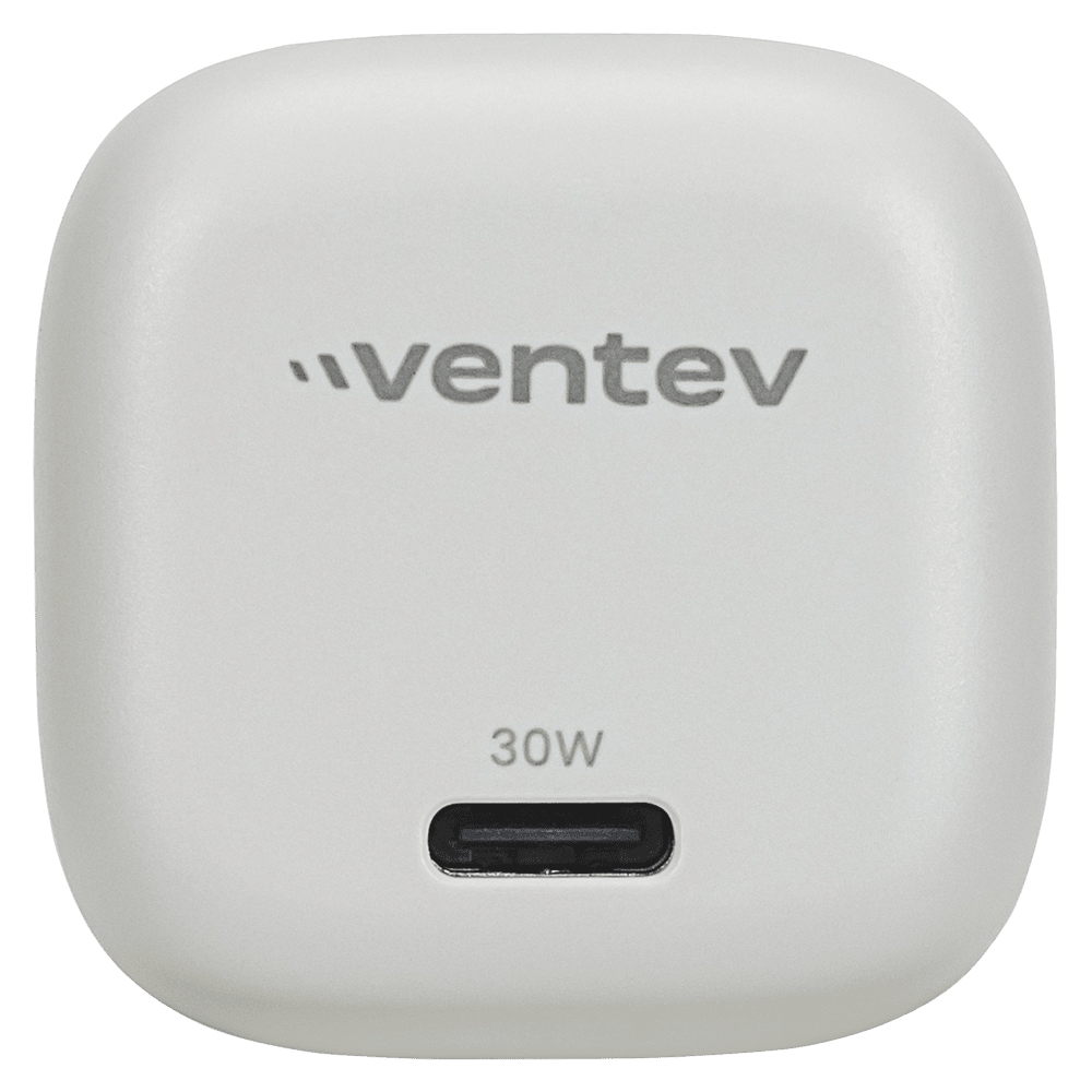 Ventev 30W ULTRAFAST USB C Universal GaN Mini Wall Charger White by Ventev