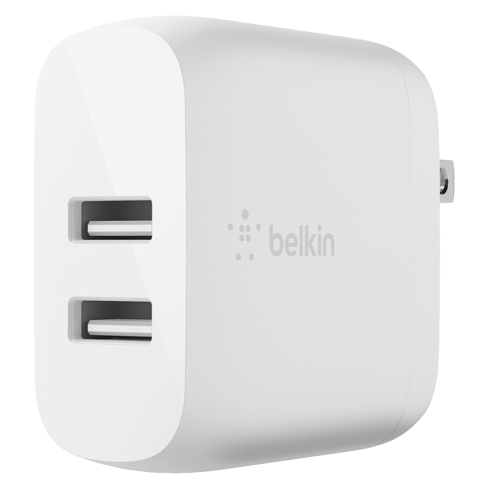 Belkin Dual Port USB A 24W Wall Charger with Apple Lightning Cable 3ft by Belkin